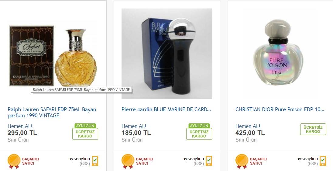 ayşeaylin gittigidiyor dior pure poison raulph lauren safari bayan vintage parfümler 2 k.jpg